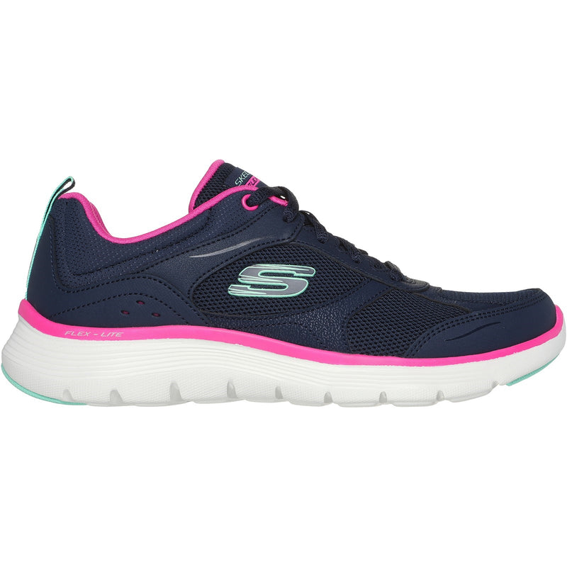 Skechers Womens Flex Appeal 5.0 Fresh Touch 150202-NVHP Navy/Hot Pink Lace Up Shoe