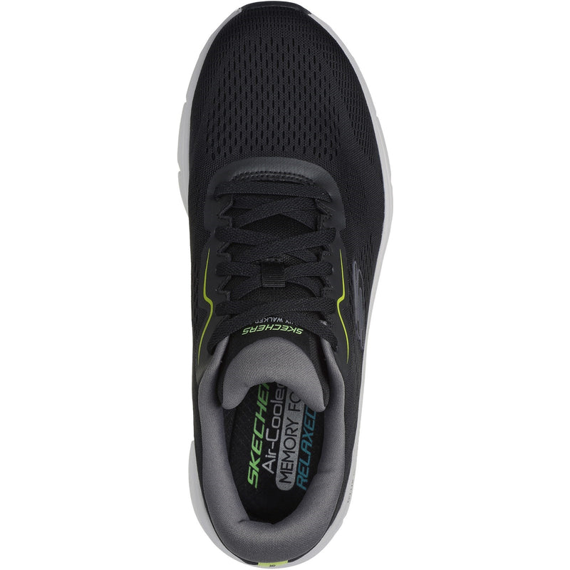 Skechers Mens D'Lux Walker 2.0 232714-BKLM Black /Lime Lace Up Shoe