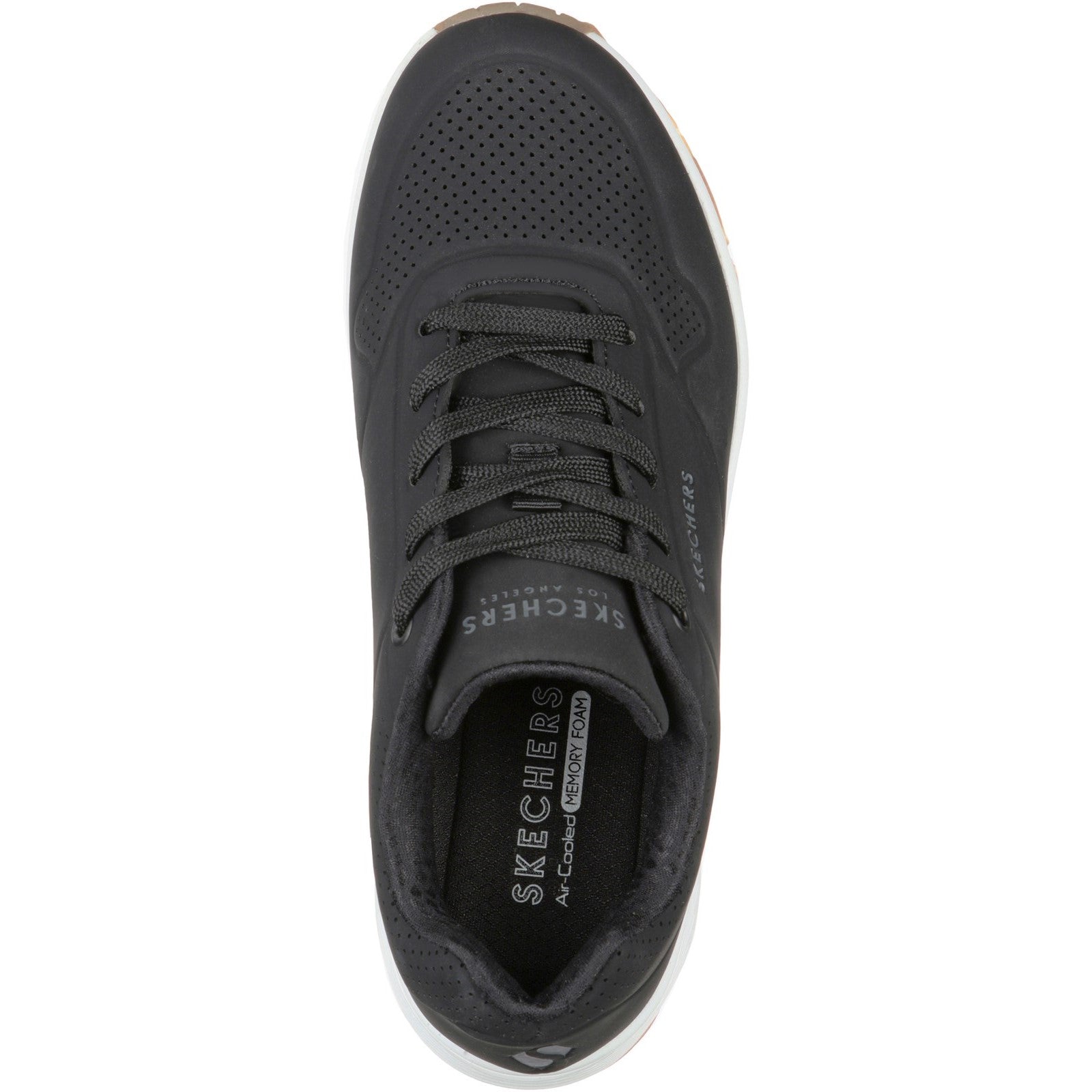 Skechers Womens Uno - Stand on Air 73690W-BLK Black Lace Up Shoe
