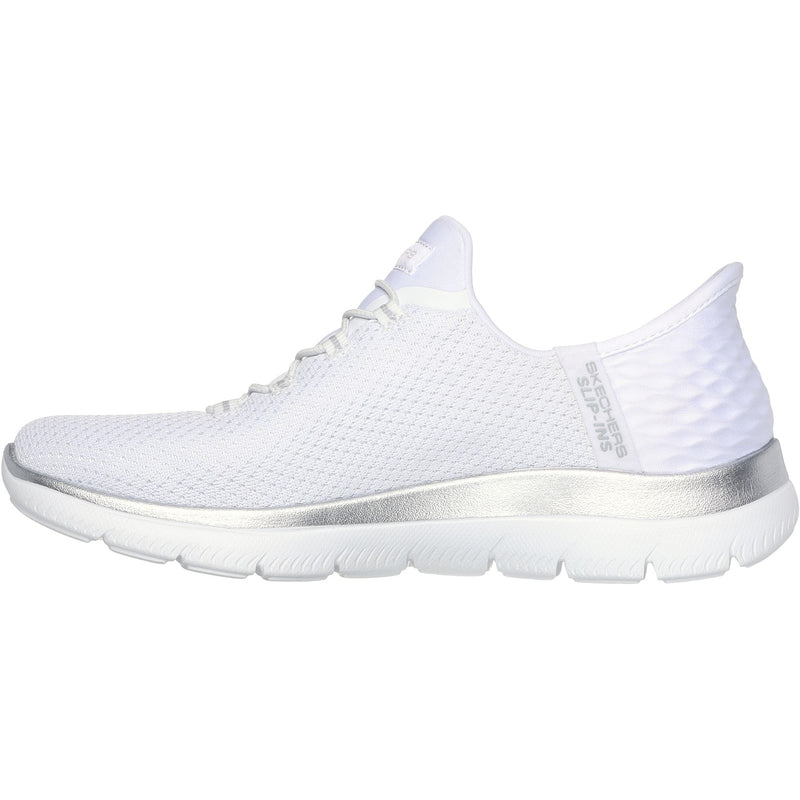 Skechers Womens Summits - Diamond Dream 150123-WSL White/Silver Slip On Shoe