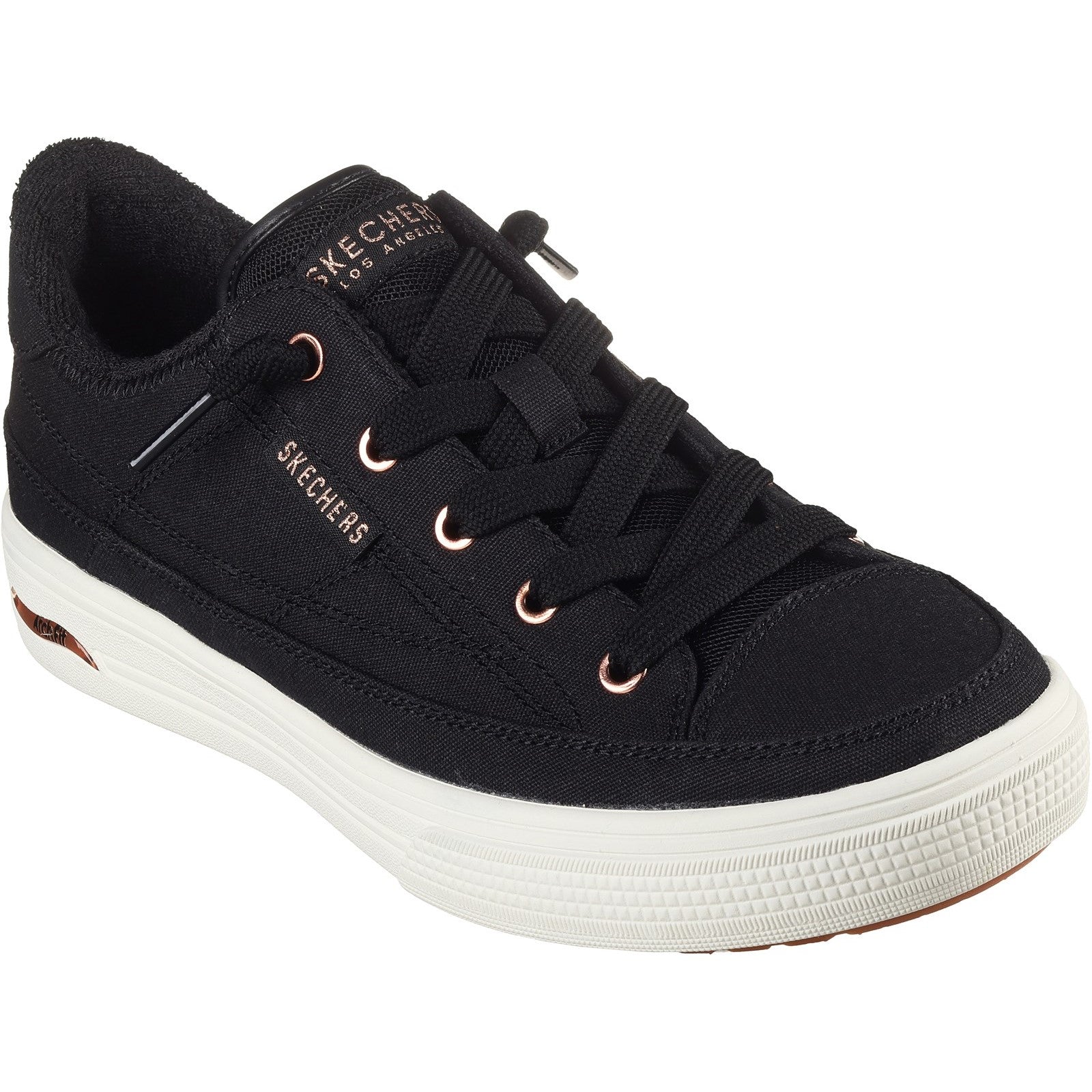 Skechers Womens Arch Fit Arcade - Meet Ya There 177190-BLK Black Lace Up Shoe