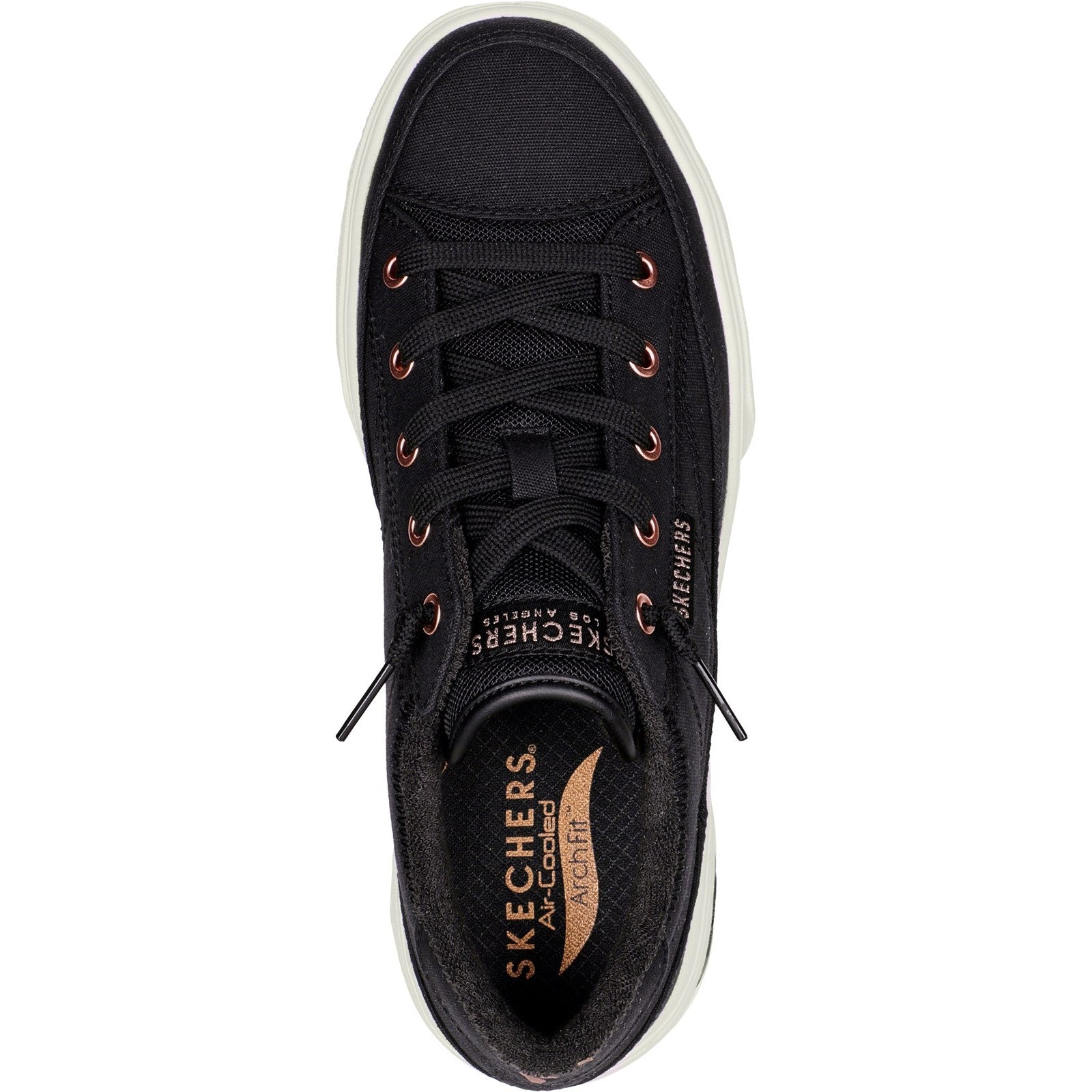 Skechers Womens Arch Fit Arcade - Meet Ya There 177190-BLK Black Lace Up Shoe
