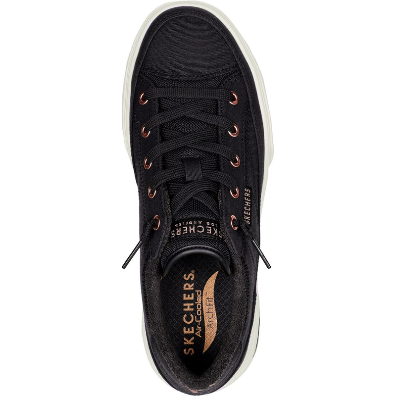 Skechers Womens Arch Fit Arcade - Meet Ya There 177190-BLK Black Lace Up Shoe