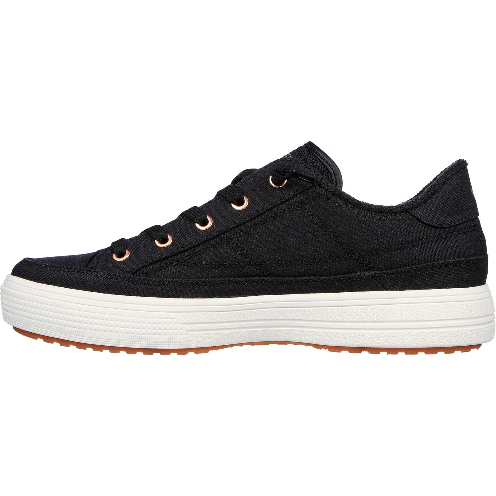 Skechers Womens Arch Fit Arcade - Meet Ya There 177190-BLK Black Lace Up Shoe