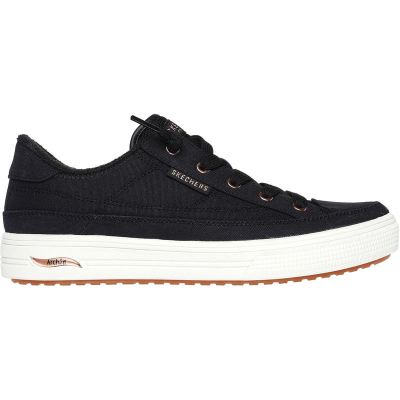 Skechers Womens Arch Fit Arcade - Meet Ya There 177190-BLK Black Lace Up Shoe