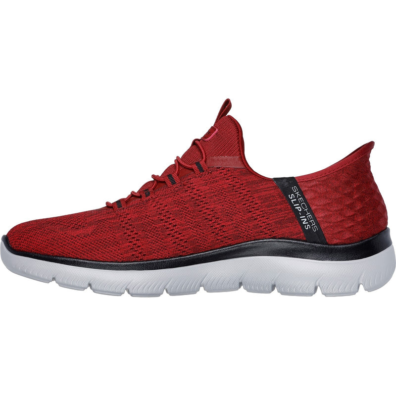Skechers Mens Summits Key Pace 232469-RDBK Red/Black Slip On Shoe