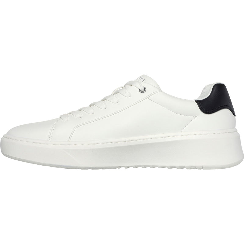 Skechers Mens Court Break Suit Sneaker 183175-WHT White Lace Up Shoe