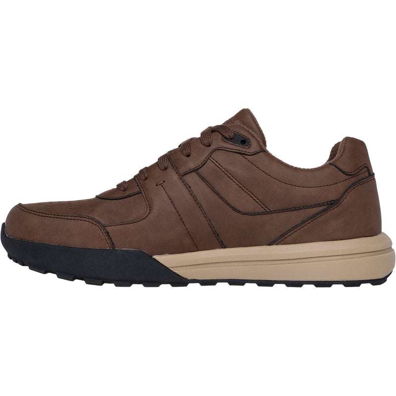 Skechers Mens Netson Gander 205236-BRN Brown Lace Up Shoe