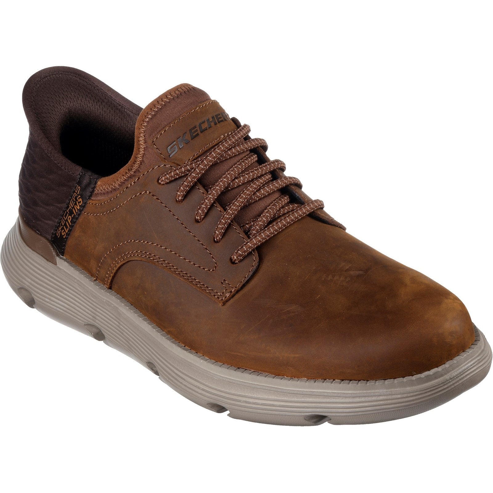 Skechers Mens Garza Gervin 205046W-CDB Dark Brown Lace Up Shoe