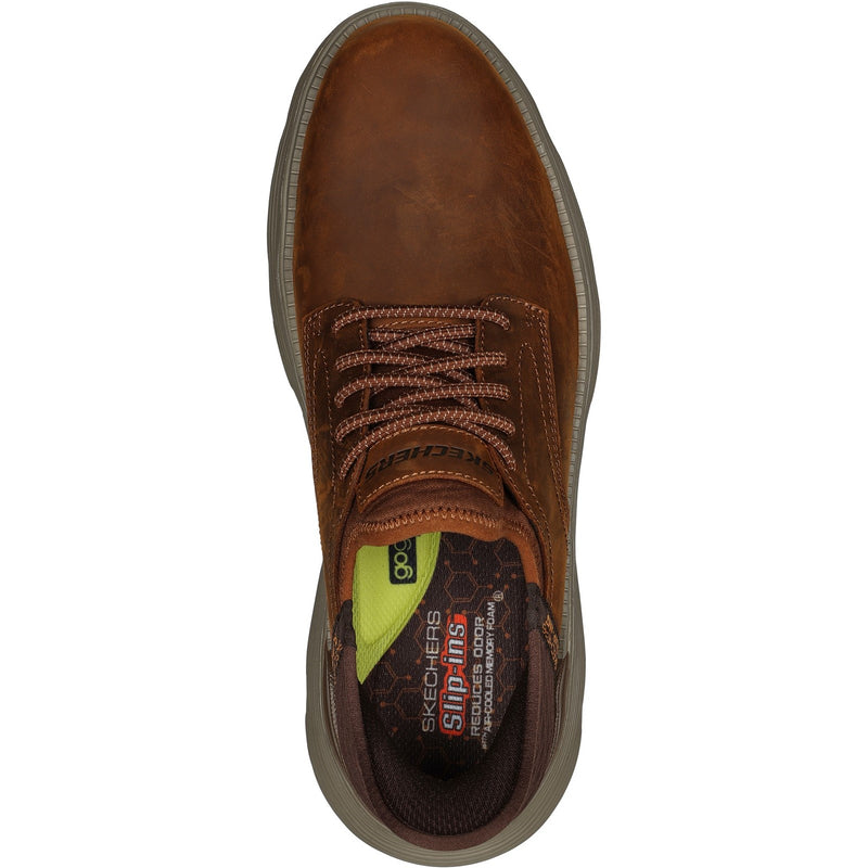 Skechers Mens Garza Gervin 205046W-CDB Dark Brown Lace Up Shoe
