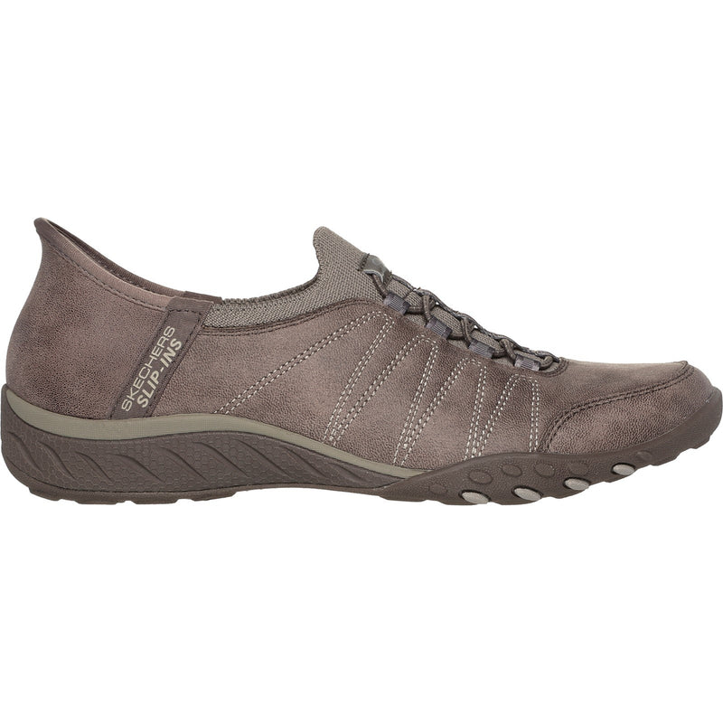 Skechers Womens Breathe-Easy Home-Body 100615-DKTP Dark Taupe Slip On Shoe