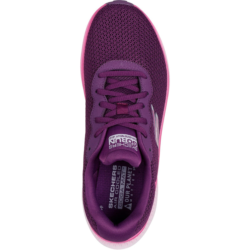 Skechers Womens Go Run Consistent 2.0 Fast Pace 128621-PLUM Plum Lace Up Shoe