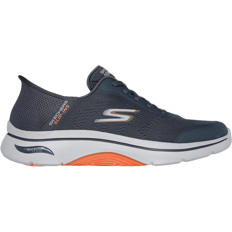 Skechers Mens Arch Fit 2.0 Simplicity 2 216602-CCOR Charcoal/Orange Lace Up Shoe