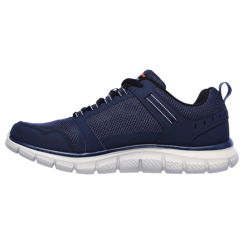 Skechers Mens Track Knockhill 232001-NVOR Navy/Orange Lace Up Shoe