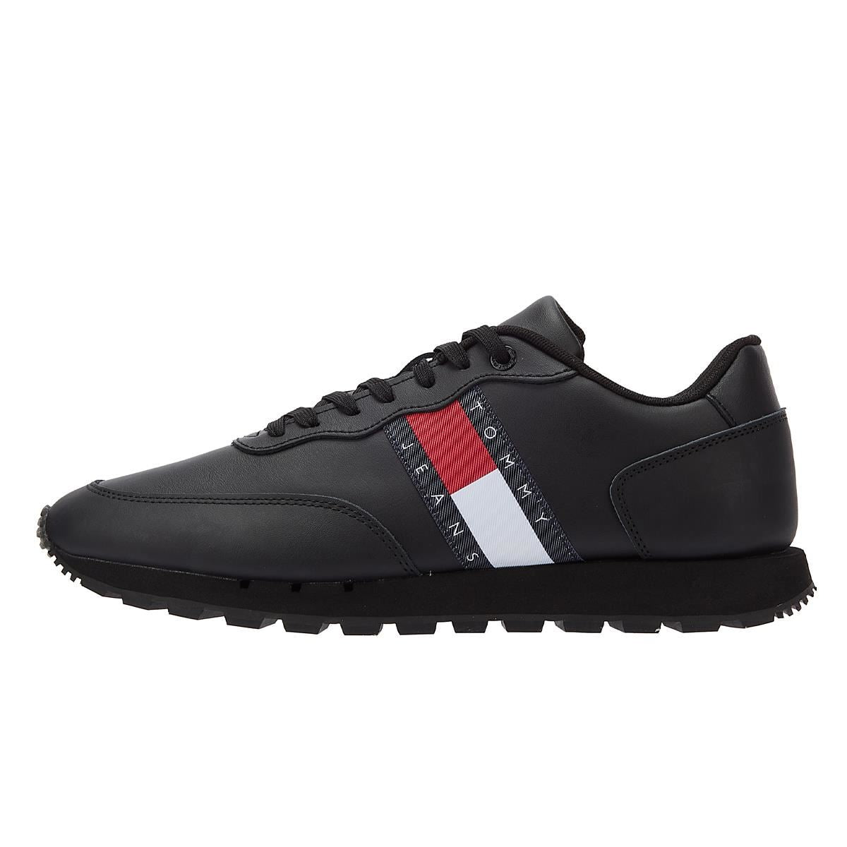 Tommy Hilfiger Tommy Jeans Leather Runner Men's Black Sneakers