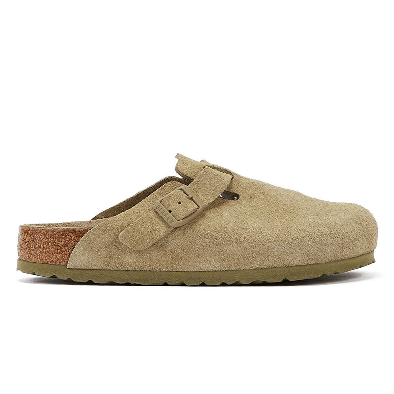 Birkenstock Boston Suede Faded Khaki Grey Clogs