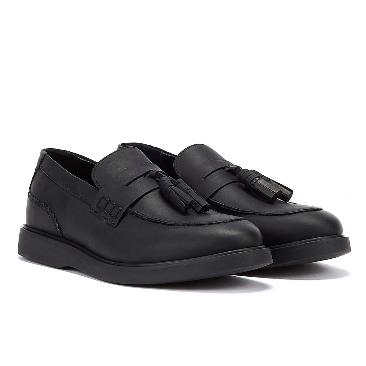 Hudson Cato Loafer Crazy Leather Men's Black Loafers