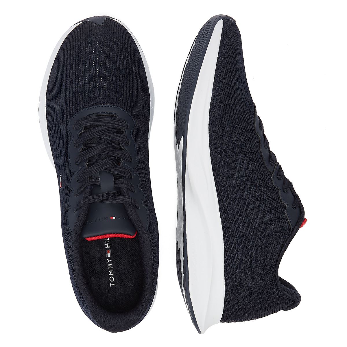 Tommy Hilfiger Light Runner Knit Flag Desert Sky Men's Black Sneakers