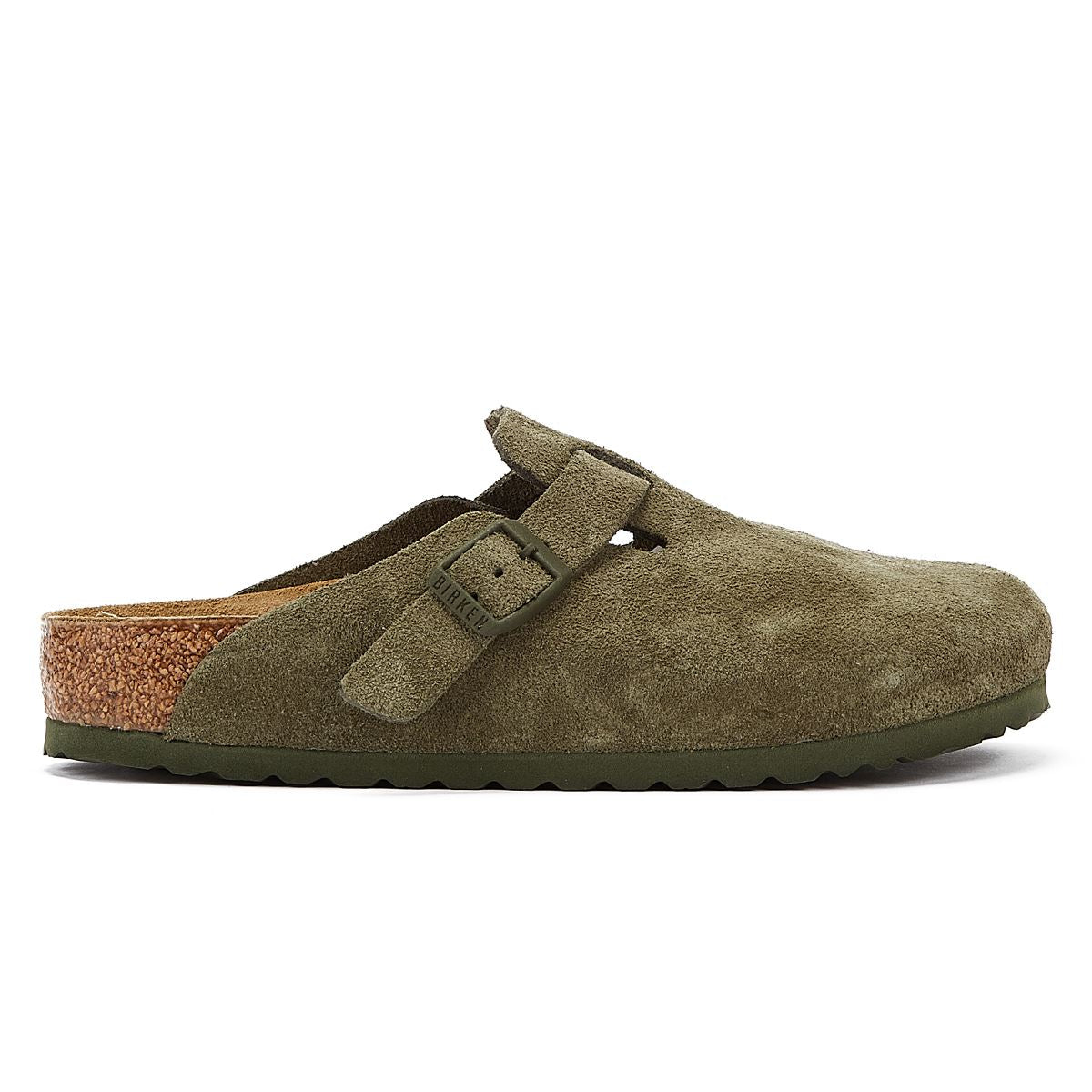 Birkenstock Boston Suede-Leather Thyme Green Clogs