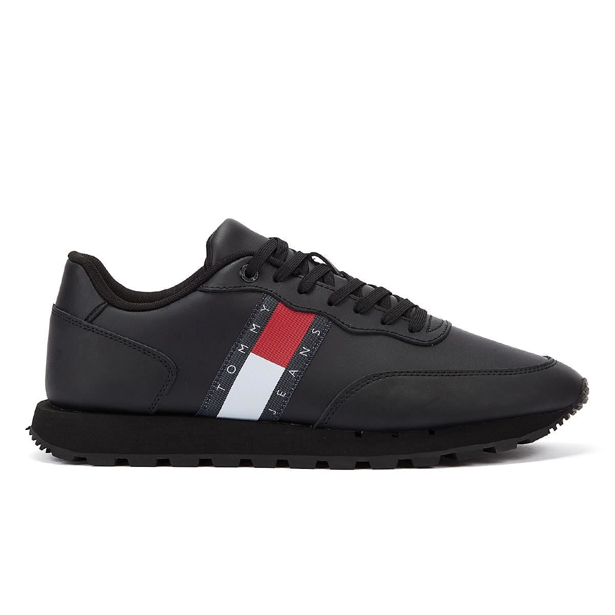 Tommy Hilfiger Tommy Jeans Leather Runner Men's Black Sneakers