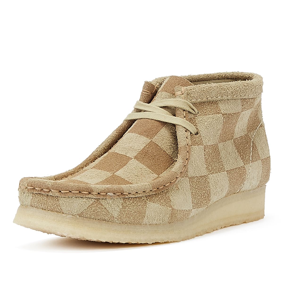 Clarks Wallabee Check Women's Beige Boots
