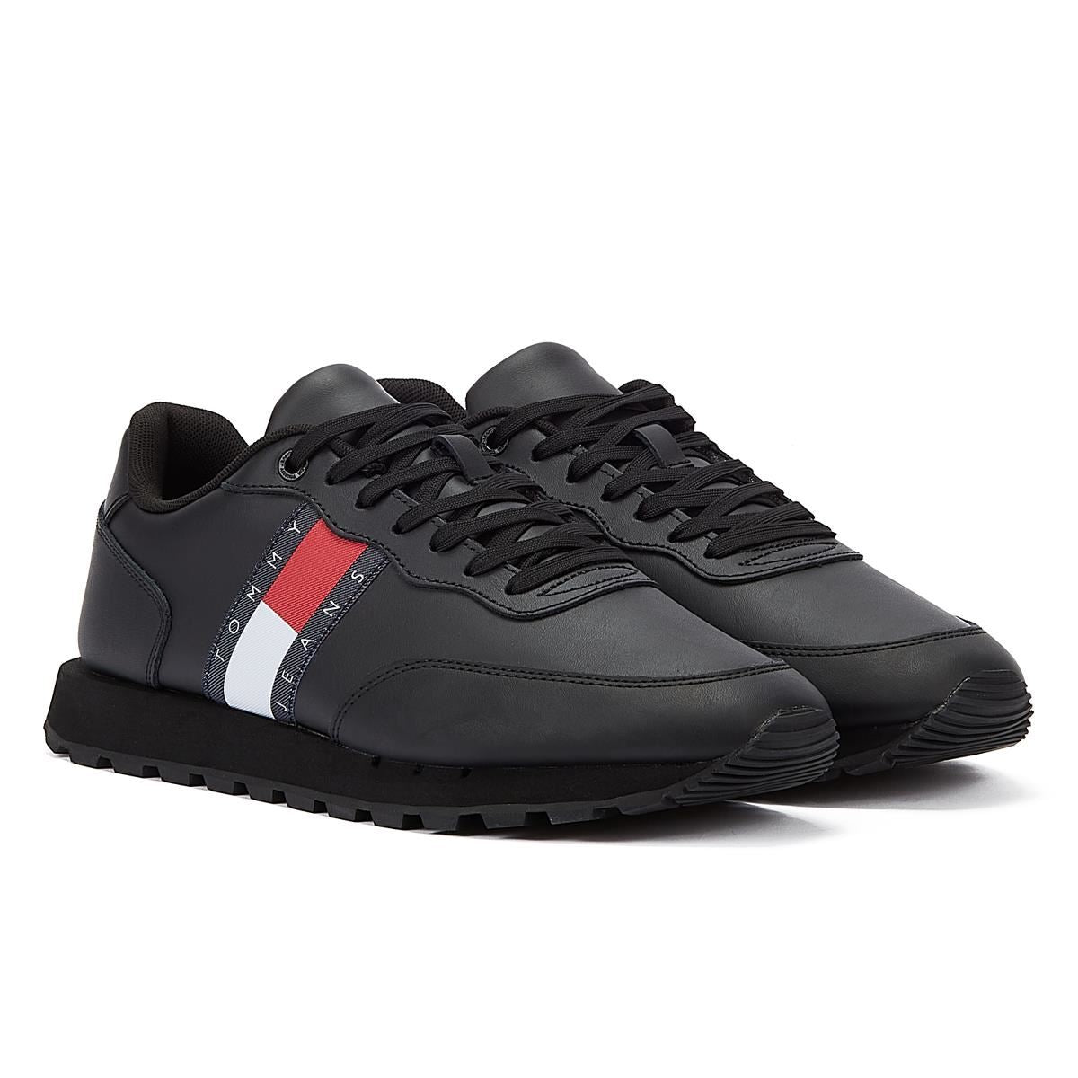 Tommy Hilfiger Tommy Jeans Leather Runner Men's Black Sneakers