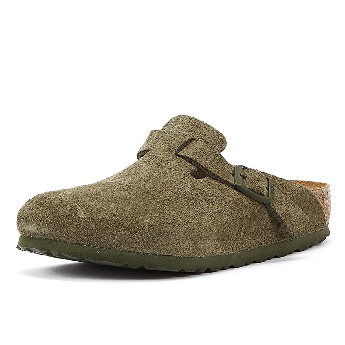 Birkenstock Boston Suede-Leather Thyme Green Clogs
