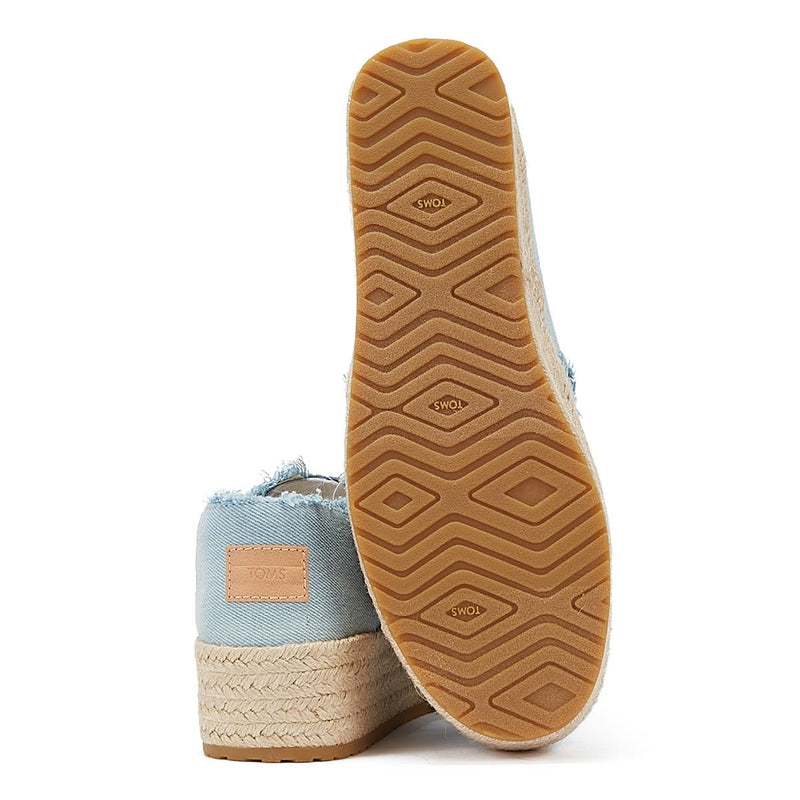 TOMS Washed Denim Valencia Pastel Blue Espadrilles Women's Blue Sandal
