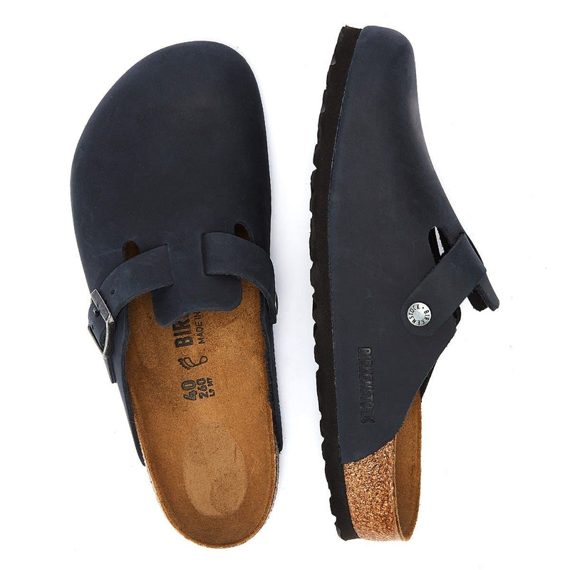 Birkenstock Boston Oiled Nubuck Black Clogs