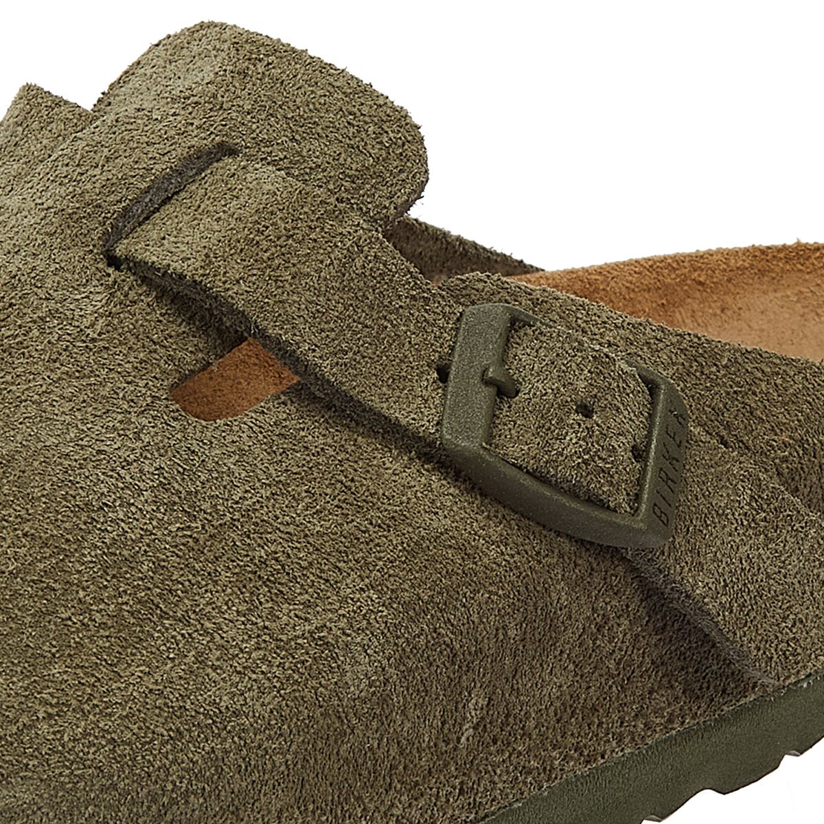 Birkenstock Boston Suede-Leather Thyme Green Clogs