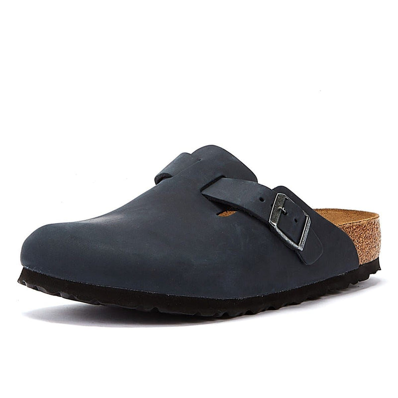 Birkenstock Boston Oiled Nubuck Black Clogs