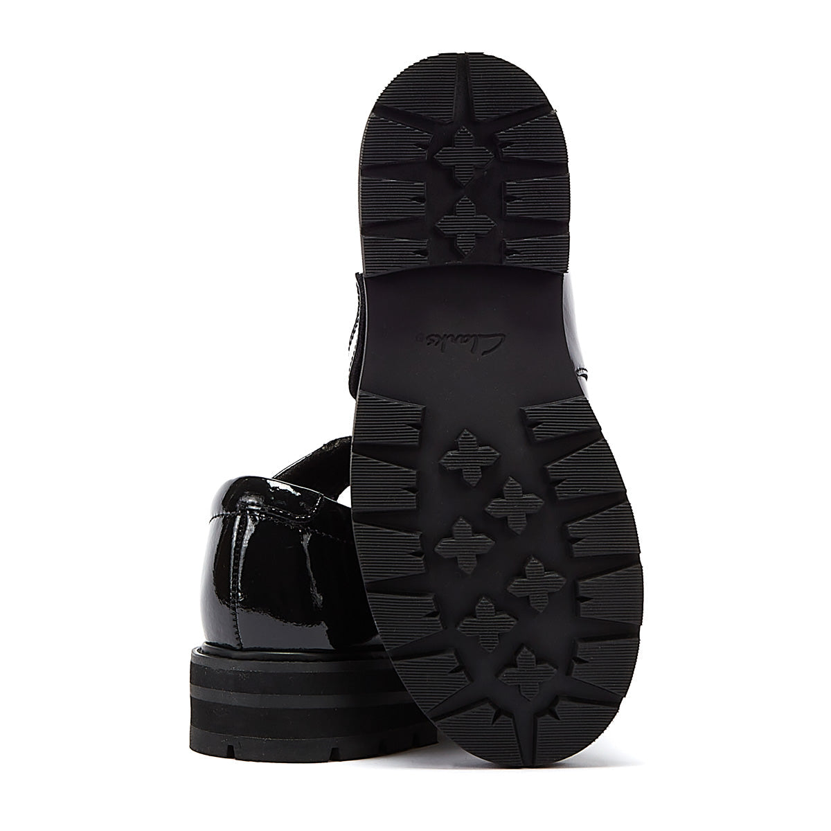 Clarks Prague Brill O Kids Black Shoes
