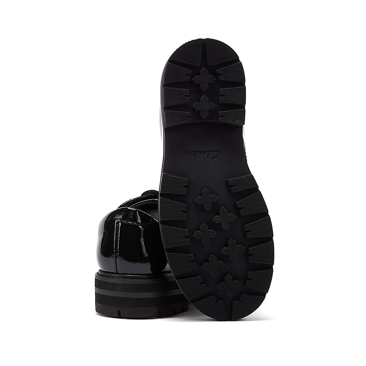 Clarks Prague Lace O Junior Black Shoes