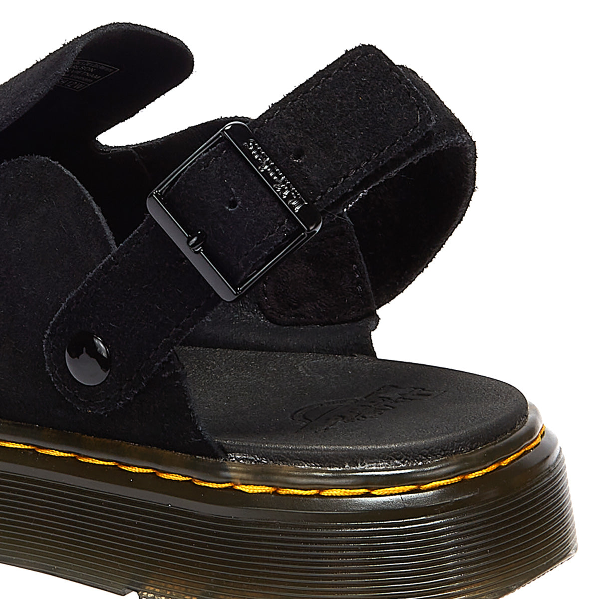 Dr. Martens Carlson EH Suede Moss Back Mens Black Mule Sandals