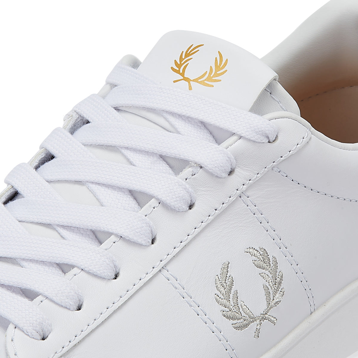 Fred Perry Spencer Leather Mens White / Silver Sneakers