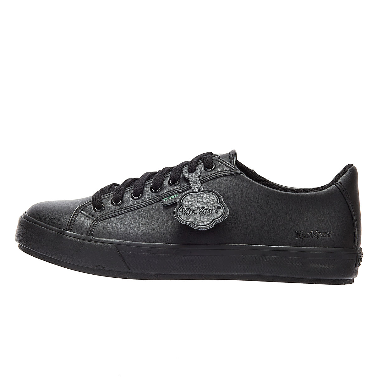 Kickers Youth Black Leather Tovni Lacer Sneakers