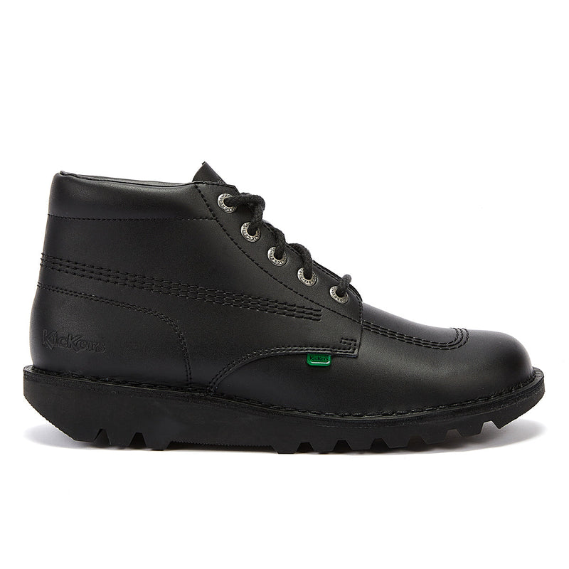 Kickers Kick Hi Youth Black Leather Ankle School Boots