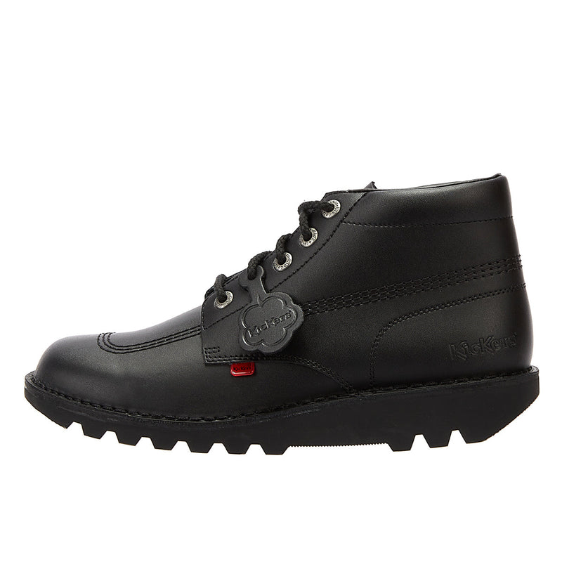 Kickers Kick Hi Youth Black Leather Ankle School Boots