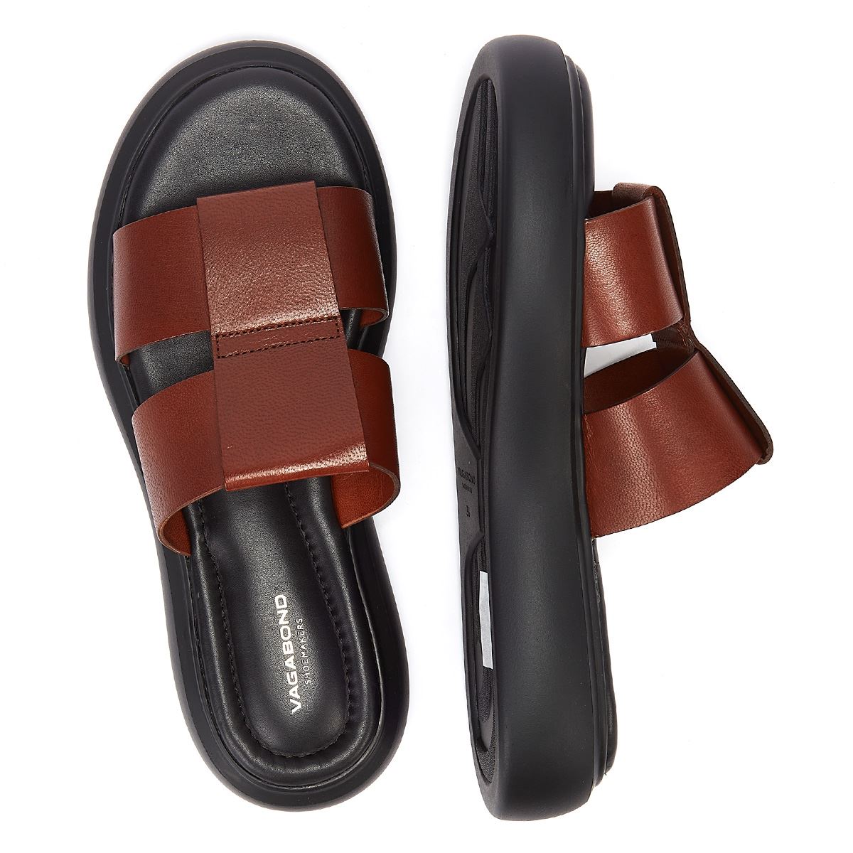 Vagabond Blenda Fish Mule Leather Cognac Women's Brown Sandal
