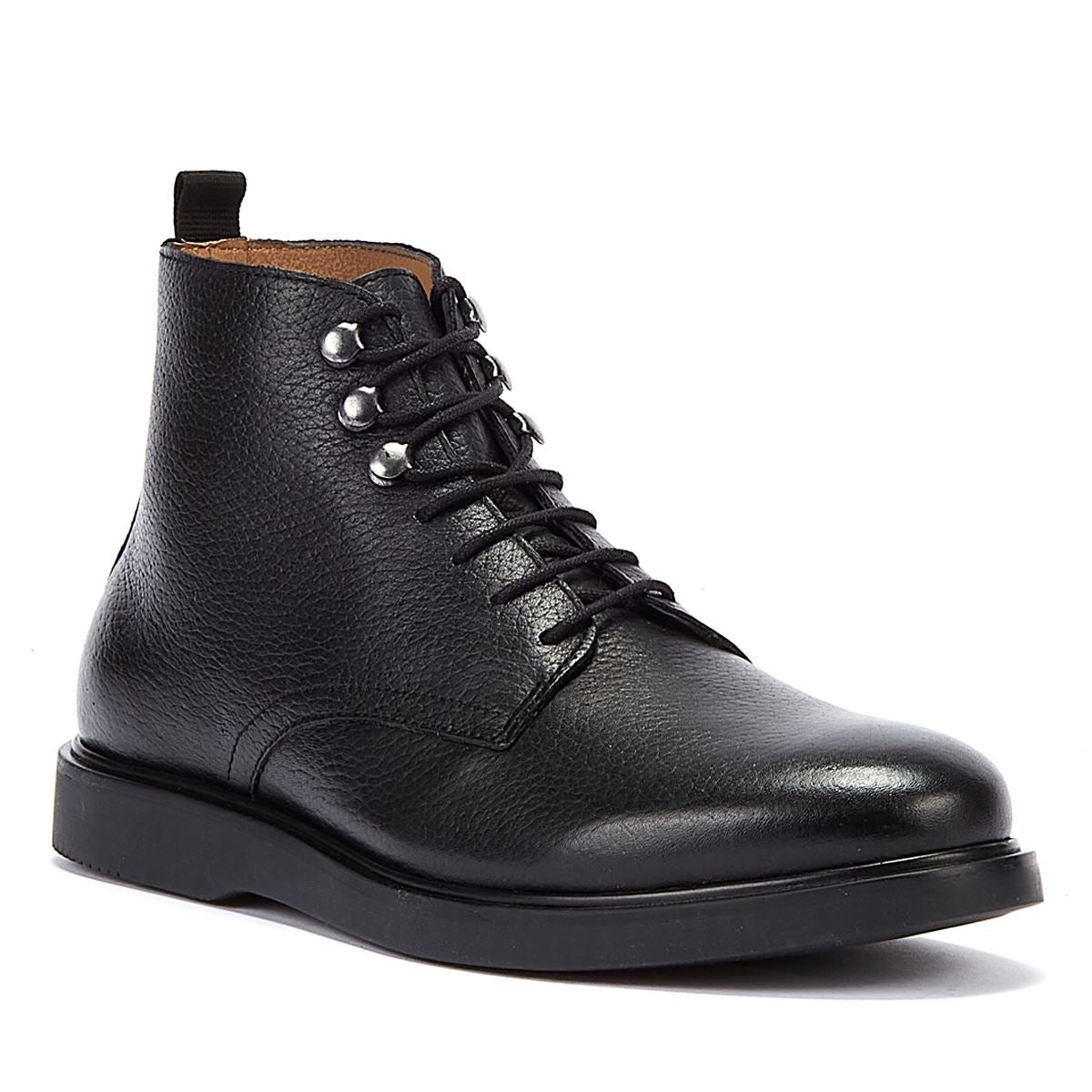 Hudson Battle Lace Leather Men's Black Boots