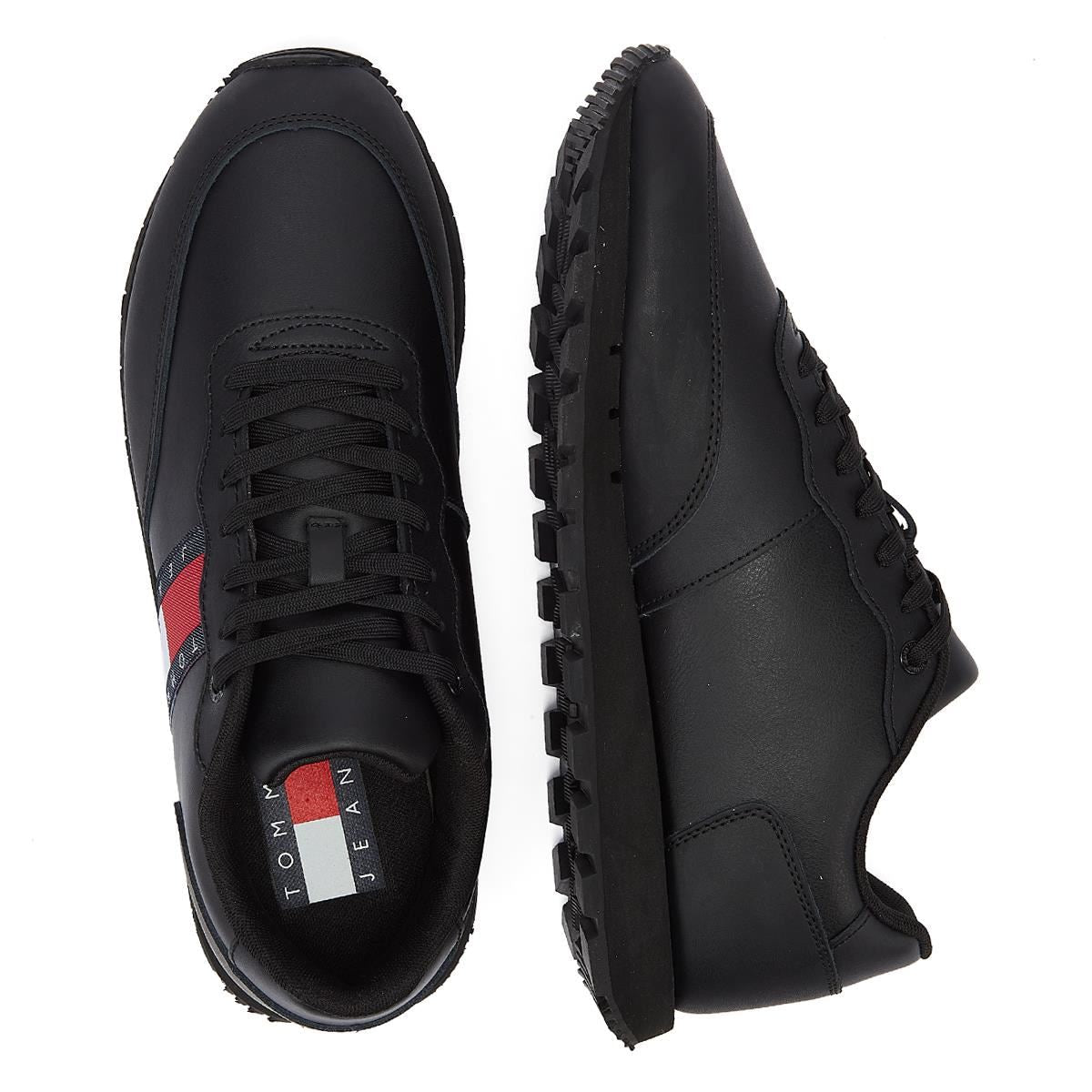Tommy Hilfiger Tommy Jeans Leather Runner Men's Black Sneakers