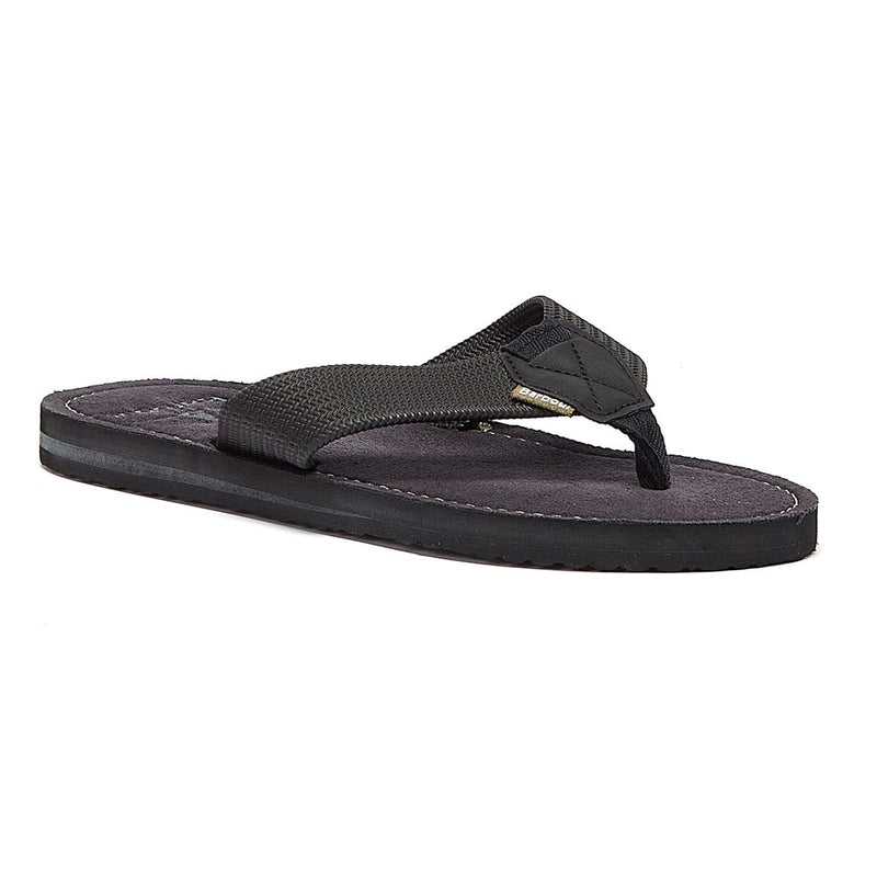 Barbour Toeman Mens Black Flip Flops