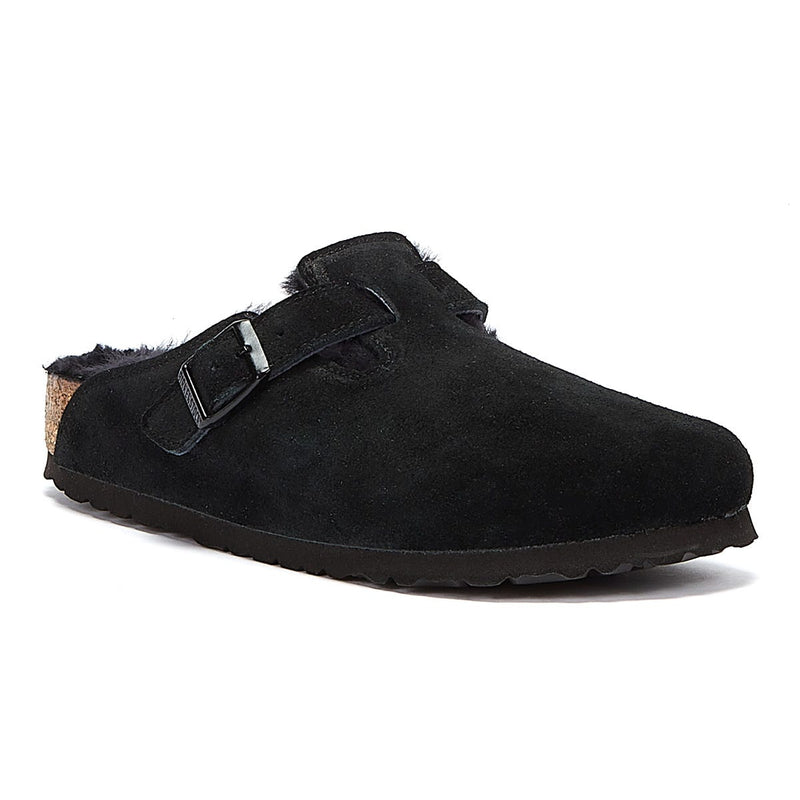 Birkenstock Boston Shearling Black Slippers
