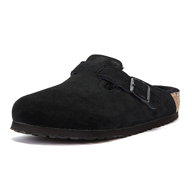 Birkenstock Boston Shearling Black Slippers