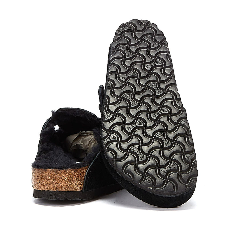 Birkenstock Boston Shearling Black Slippers