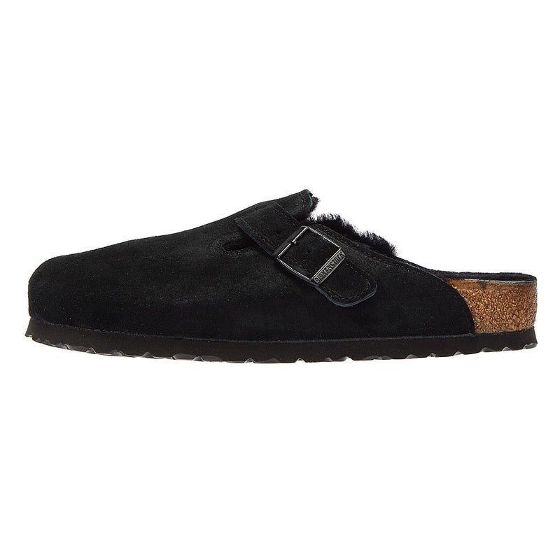 Birkenstock Boston Shearling Black Slippers