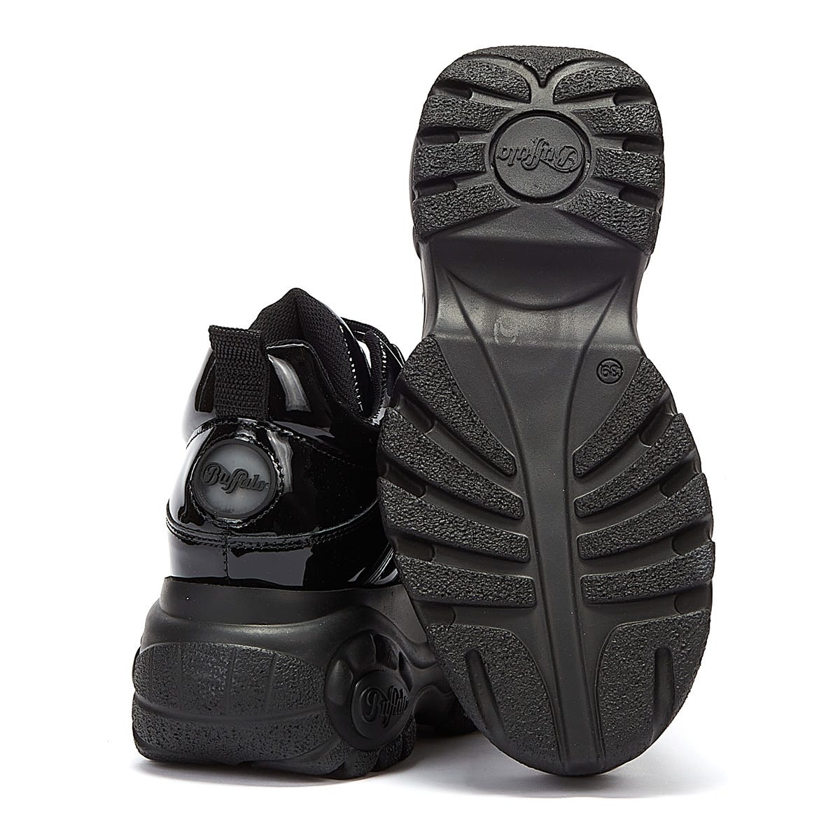 Buffalo London 2.0 Patent Womens Black Sneakers