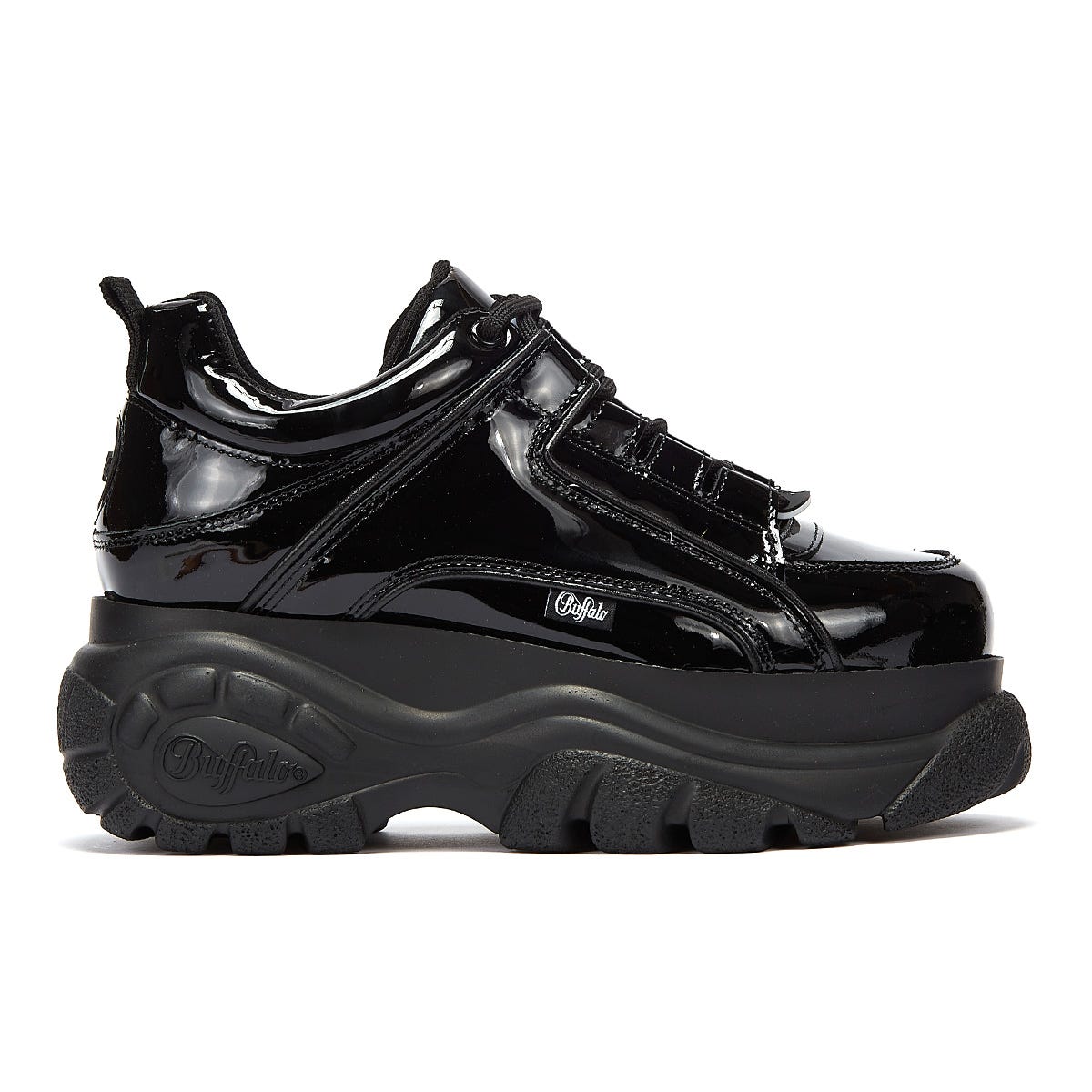 Buffalo London 2.0 Patent Womens Black Sneakers