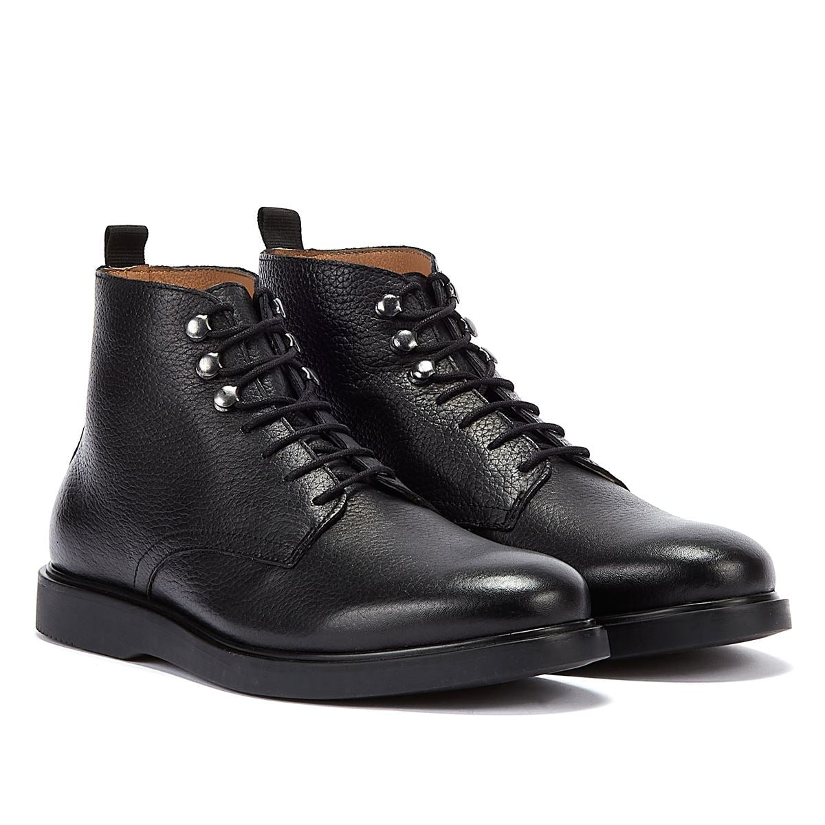 Hudson Battle Lace Leather Men's Black Boots