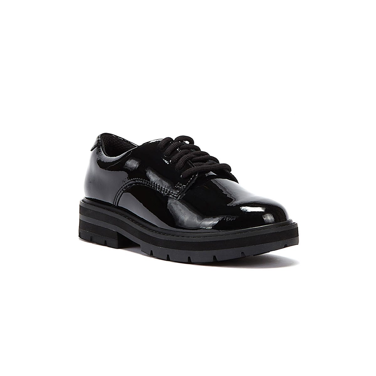Clarks Prague Lace O Junior Black Shoes